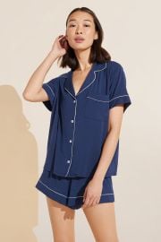 Gisele TENCEL Modal Relaxed Short PJ Set - NavyIvory - Eberjey at Eberjey