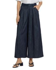 Giselle Denim Wide Leg Ankle Trousers in Dark Indigo at Bloomingdales