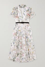 Giudita tie-neck belted floral-print silk-voile dress at Net A Porter