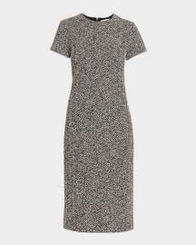 Giugno Short-Sleeve Herringbone Boucle Dress at Neiman Marcus