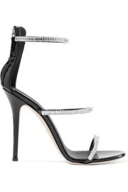 Giuseppe Zanotti - Harmony crystal-embellished patent-leather sandals at Net A Porter