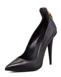 Giuseppe Zanotti Horn Zip-Back Pump Black at Neiman Marcus