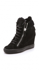 Giuseppe Zanotti Suede Double Zipper Wedged Sneakers at Shopbop