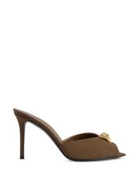 Giuseppe Zanotti crystal-embellished peep-toe Mules Brown at Farfetch