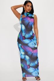 Give Me Butterflies Sleeveless Maxi Dress - Bluecombo Fashion Nova Dresses Fashion Nova at Fashion Nova