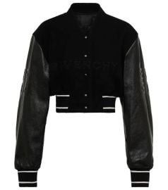 Givenchy - Wool-blend and leather bomber jacket at Mytheresa