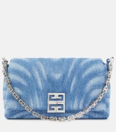 Givenchy 4G Soft Small Denim Shoulder Bag at Mytheresa