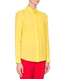 Givenchy Crepe de Chine Blouse  Yellow at Neiman Marcus