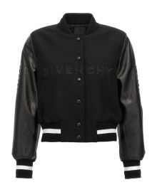 Givenchy Cropped Logo Bomber Jacket italist at Italist