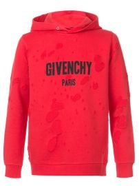 Givenchy Distressed Logo Print Hoodie  1 350 - Buy AW17 Online - Fast Delivery  Price at Farfetch