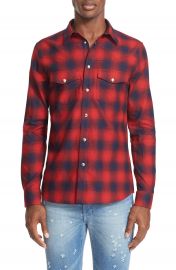 Givenchy Extra Trim Fit Plaid Flannel Western Shirt at Nordstrom