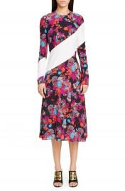 Givenchy Floral Stripe Print Crepe Midi Dress   Nordstrom at Nordstrom