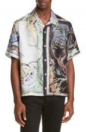 Givenchy Icarus Print Button-Up Silk Camp Shirt   Nordstrom at Nordstrom