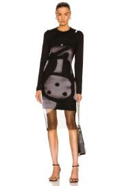 Givenchy Layered printed tulle and cotton jersey midi dress at Forward