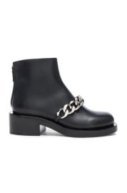 Givenchy Leather Laura Silver Chain Ankle Boots in Black FWRD at FWRD