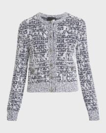 Givenchy Lurex Tweed 4G-Print Cardigan at Neiman Marcus