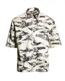 Givenchy Mens Tiger Camo Full-Zip Sport Shirt at Neiman Marcus