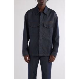 Givenchy Military Silk Blend Denim Overshirt at Nordstrom