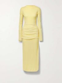 Givenchy Paneled Ruched Crepe Gown in Yellow at Net a Porter