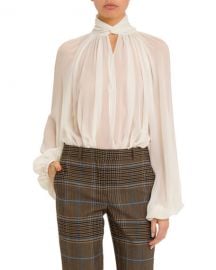 Givenchy Twisted Keyhole-Neck Blouse at Neiman Marcus