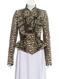 Givenchy leopard peplum jacket at The Real Real