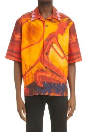 Givenchy x Josh Smith Devil Print Camp Shirt at Nordstrom