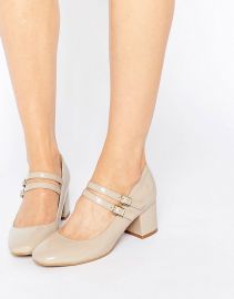 Glamorous Double Strap Mary Jane Mid Heeled Shoes at Asos