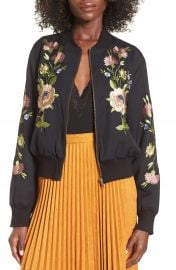 Glamorous Floral Embroidered Bomber Jacket at Nordstrom