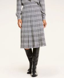 Glen Plaid Crepe Midi Skirt at Brooks Brothers