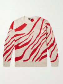 Glenn Zebra-Intarsia Alpaca and Wool-Blend Sweater at Mr Porter