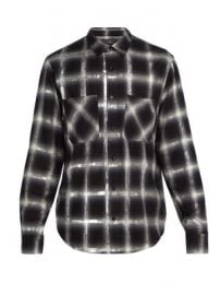 Glitter-embellished plaid cotton shirt at Matches