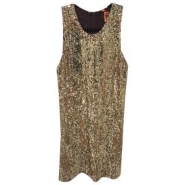 Glitter mini dress Tory Burch Gold size 12 US in Glitter - 25916393 at Vestiaire Collective