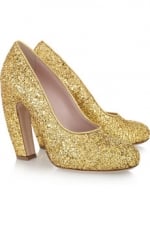 Glitter pumps by Miu Miu at Net A Porter