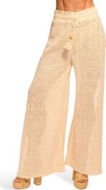Glora Tie Waist Wide Leg Crochet Cover-Up Pants at Nordstrom
