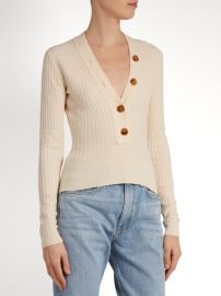 Gloria V-neck Ribbed Knit Sweater by Khaite at Matches