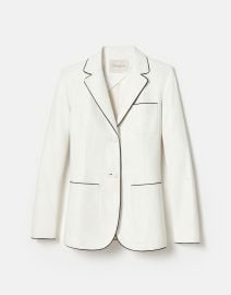 Glove Lambskin Leather Piped Three Pocket Blazer Lafayette 148 New York at Lafayette 148 New York
