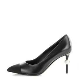 Goatskin Grosgrain Cap Toe Pearl Pumps by Chanel at Fashionphile