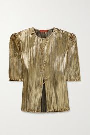 Gold Adoni cutout pleated lam top  ALTUZARRA  NET-A-PORTER at Net a Porter