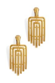 Gold Art Deco Clip Earrings by Kenneth Jay Lane Rent the Runway at Rent the Runway