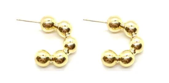 Gold Bola Hoops by Accessory Concierge at Accessory Concierge