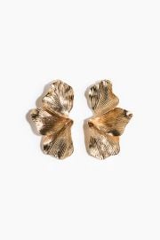Gold Colored Petal Shaped Earrings at H&M