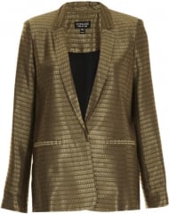 Gold Diamond Jacquard Blazer at Topshop