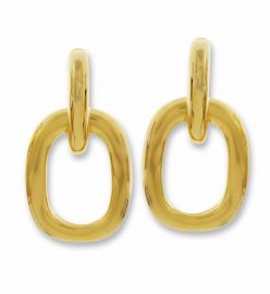 Gold Doorknocker Pierced Earring by Kenneth Jay Lane at Orchard Mile