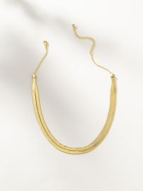 Gold Double Layer Herringbone Chain Necklace at Uncommon James