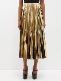 Gold Lam and tulle midi skirt Gucci FASHION US at Matches