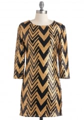 Gold Lang Syne Dress at ModCloth