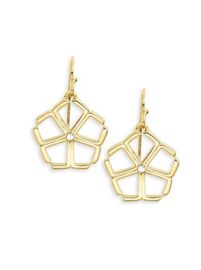 Gold Logo Earrings at Trina Turk