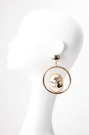 Gold Oversized Knotted Hoop Doorknocker Earrings Recess at Recess