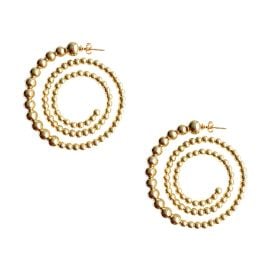 Gold Plated Beaded Spiral Hoop Earrings Jennifer Miller Jewelry at Jennifer Miller