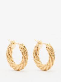 Gold Rope-twist 18kt gold-plated silver hoop earrings Bottega Veneta FASHION US at Matches